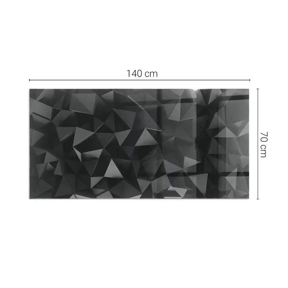 Téglalap alakú, háromdimenziós geometriai mintás üveg kandalló alátét