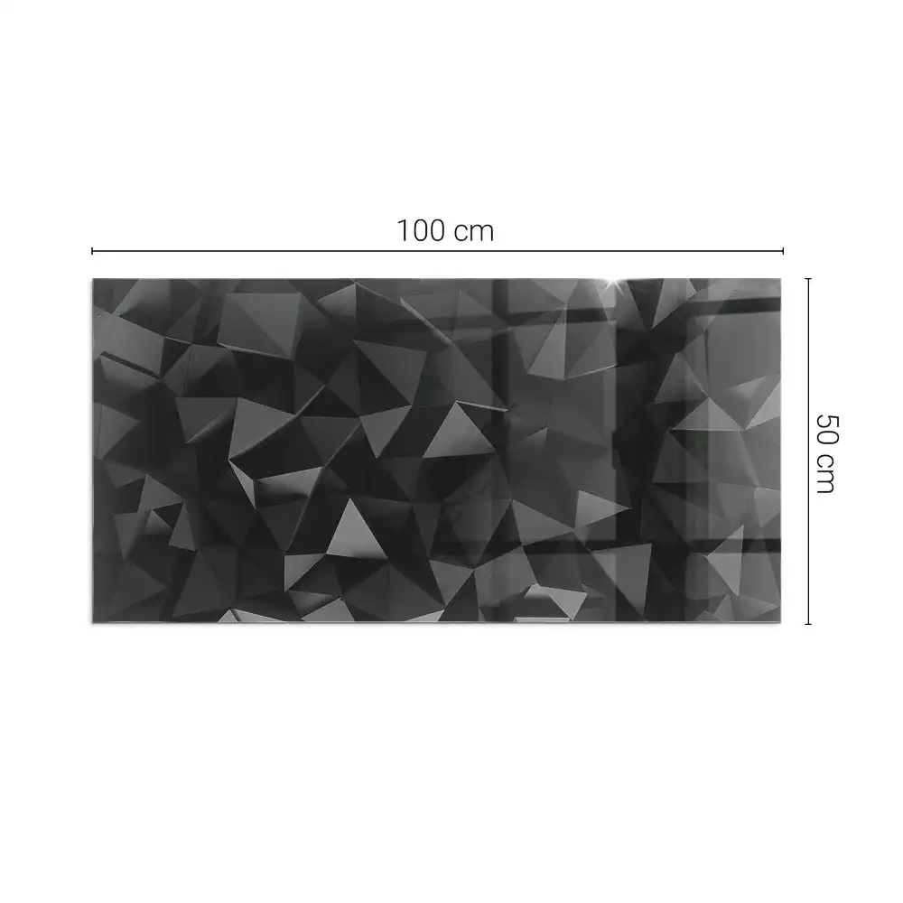Téglalap alakú, háromdimenziós geometriai mintás üveg kandalló alátét