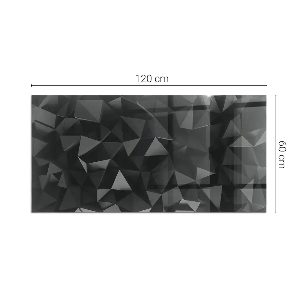 Téglalap alakú, háromdimenziós geometriai mintás üveg kandalló alátét