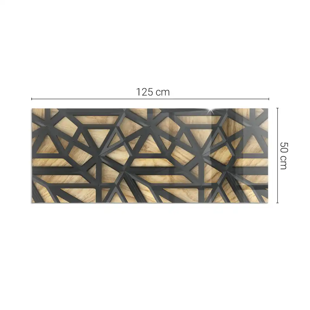 Téglalap alakú üveg kandalló alátét geometrikus mintával