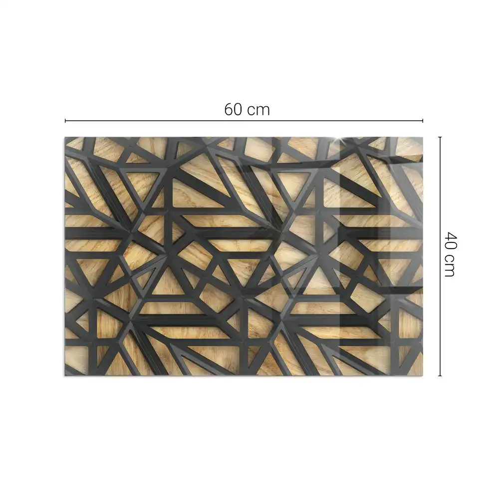 Téglalap alakú üveg kandalló alátét geometrikus mintával
