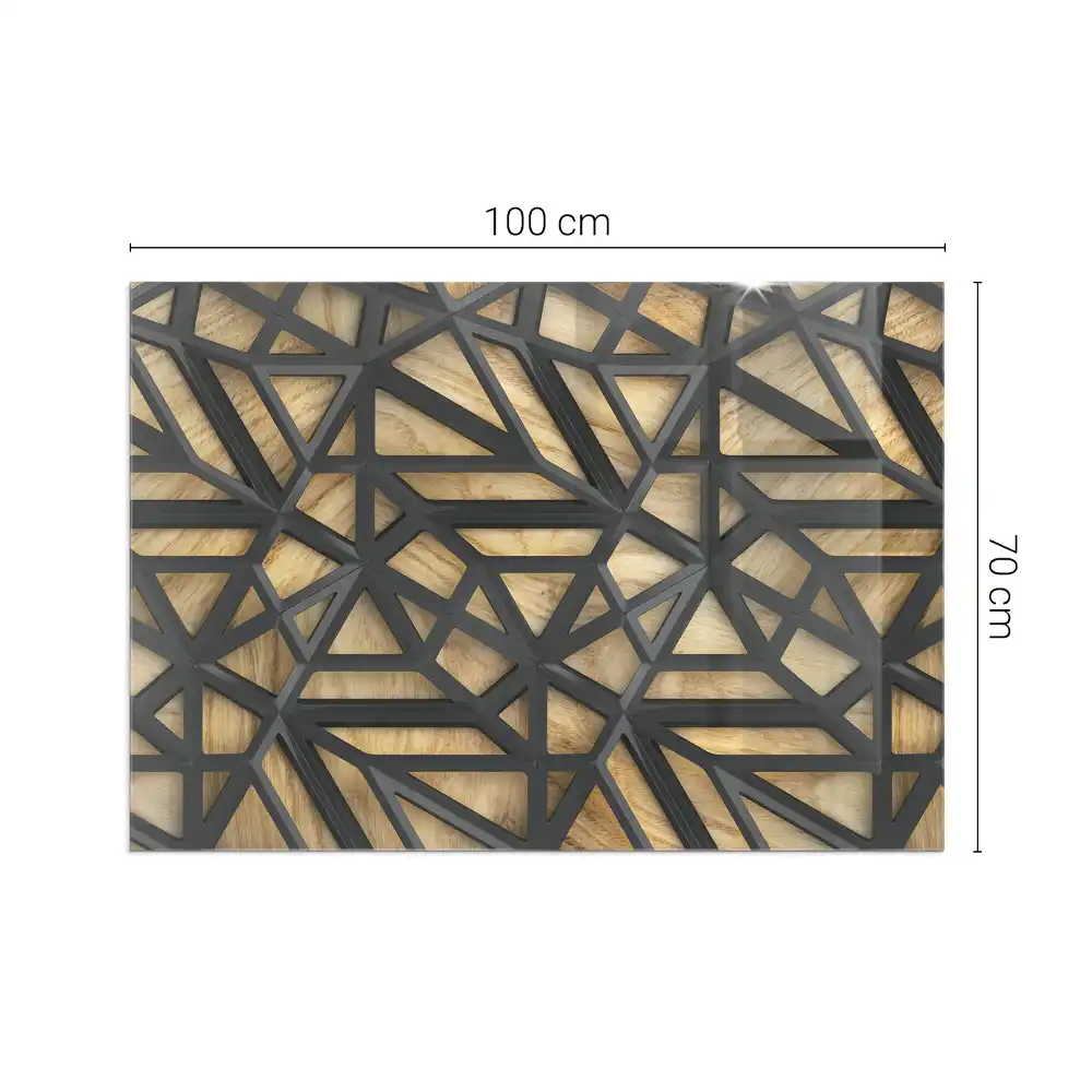 Téglalap alakú üveg kandalló alátét geometrikus mintával