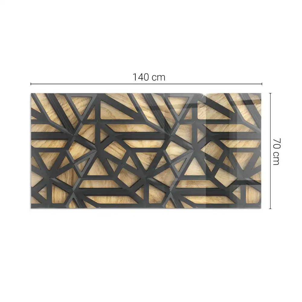 Téglalap alakú üveg kandalló alátét geometrikus mintával
