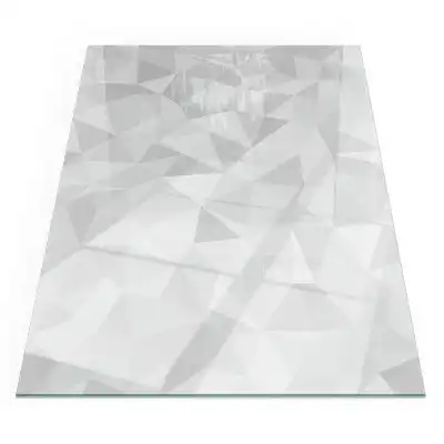 Téglalap alakú üveg kandalló alátét absztrakt geometrikus mintával