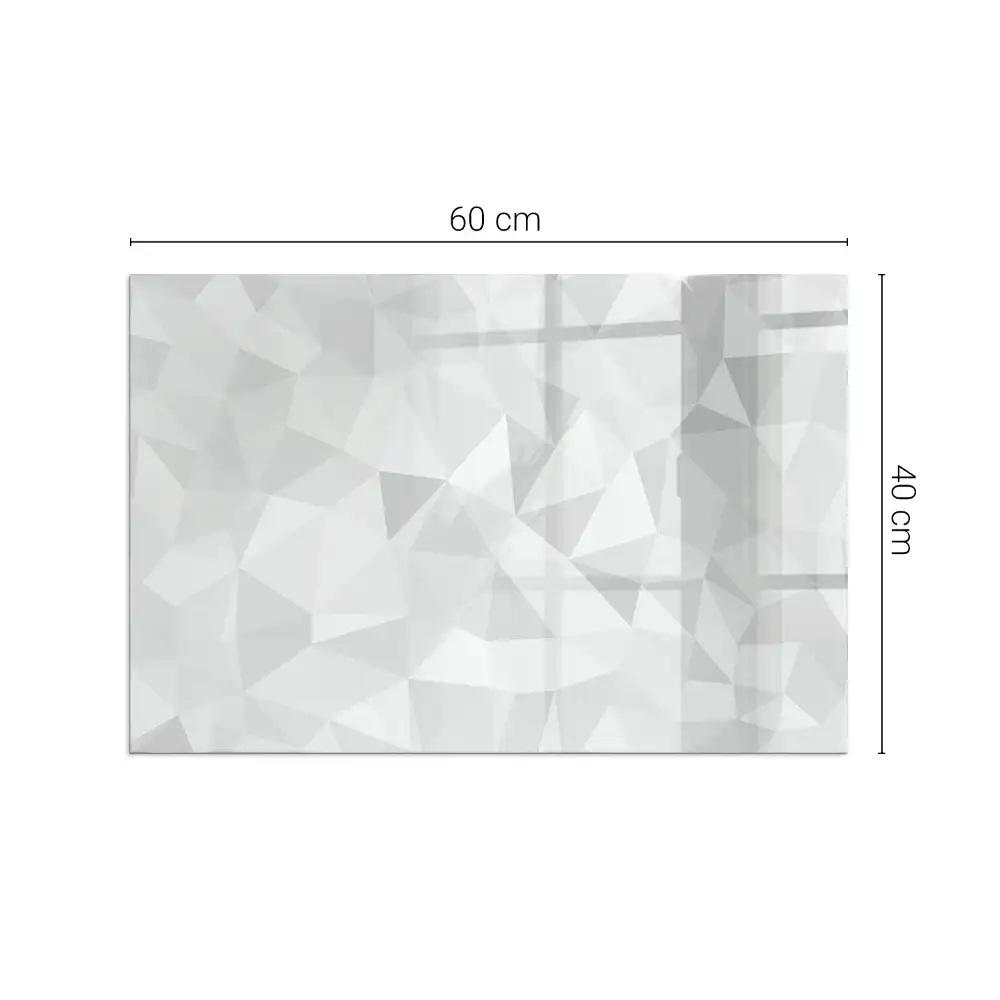 Téglalap alakú üveg kandalló alátét absztrakt geometrikus mintával