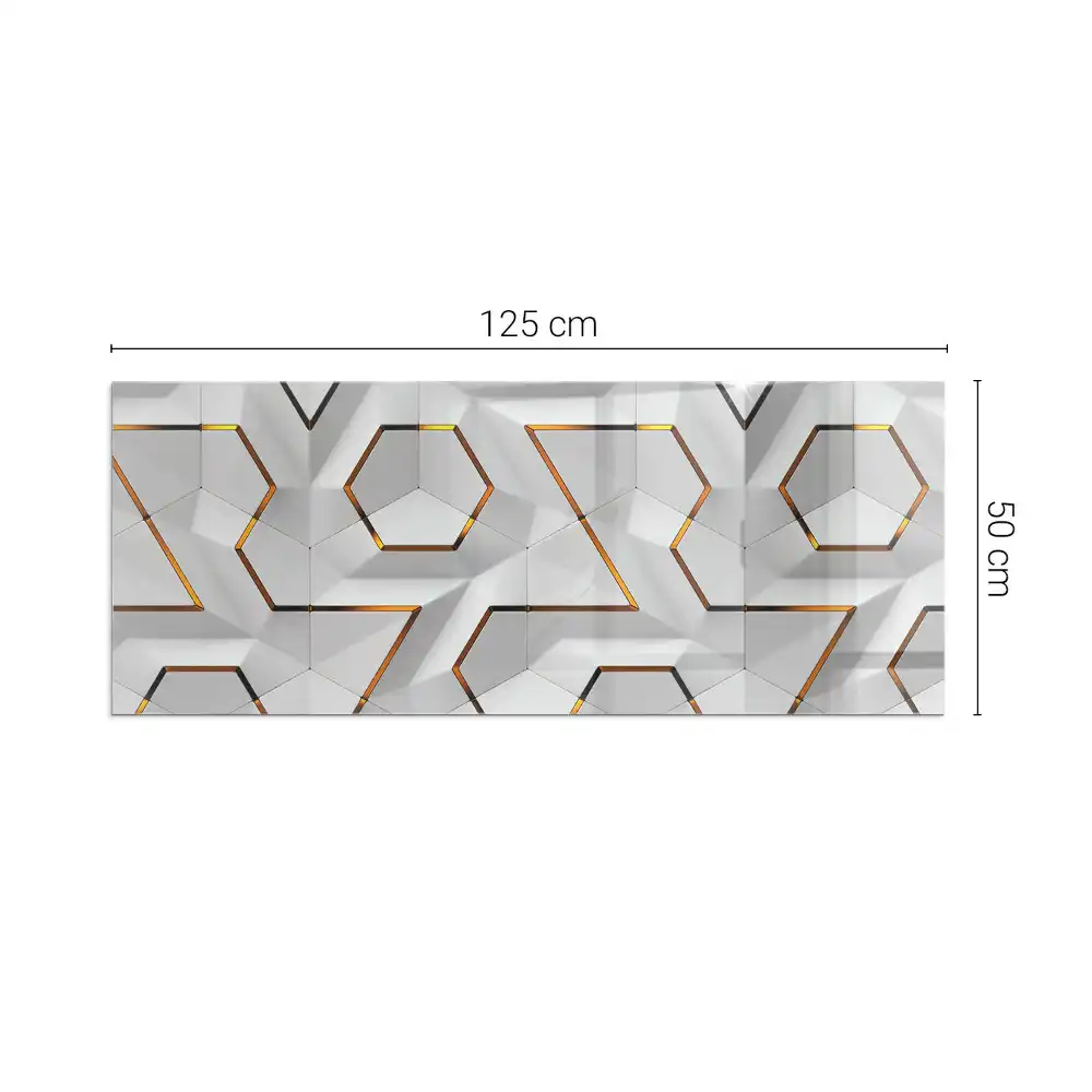 3D geometrikus mintás téglalap alakú kandalló üveg alátét