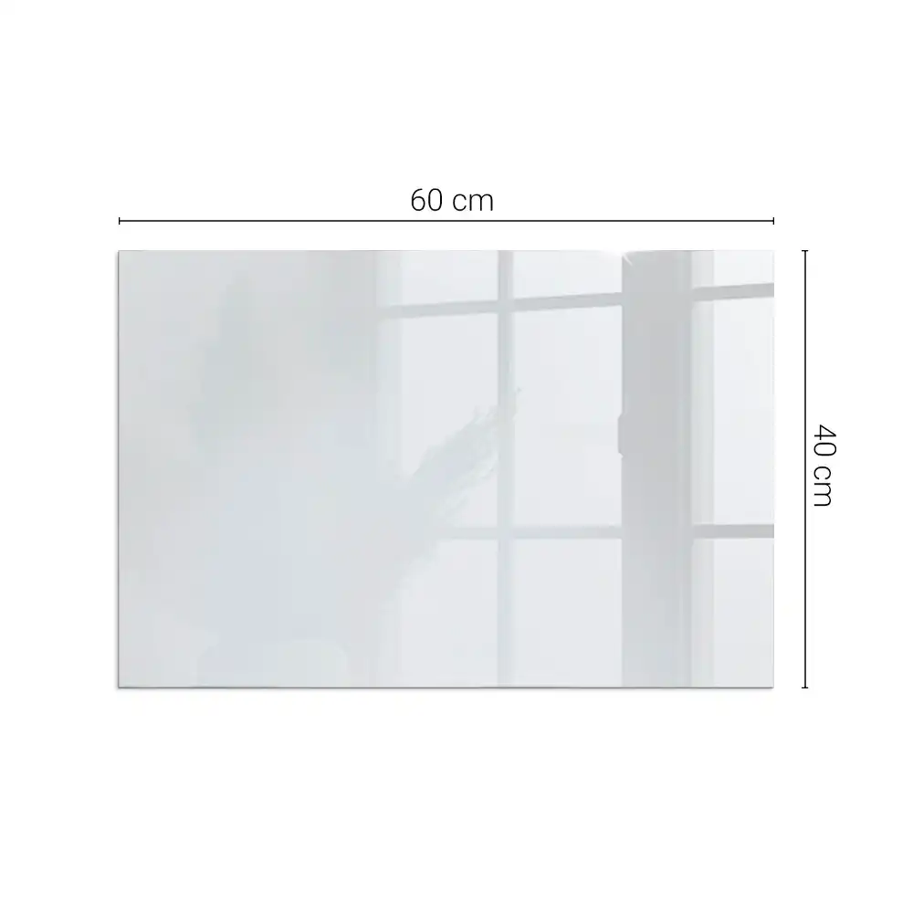 Téglalap alakú fehér üveg kandalló alátét