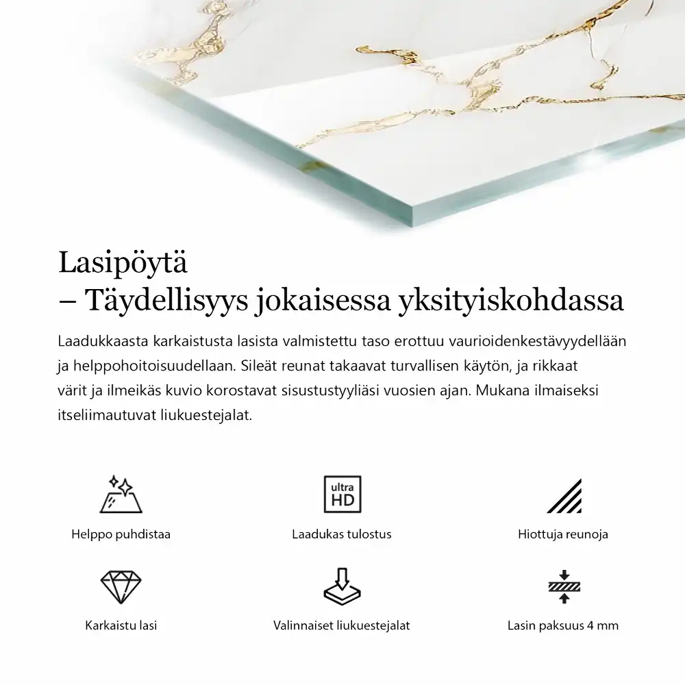 Négyzet alakú természetes fa mintázatú asztallap