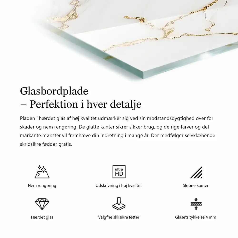 Négyzet alakú edzett üveglap természetes fa mintával