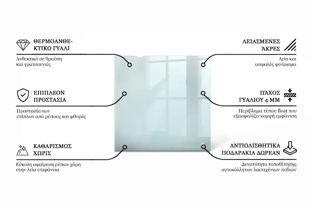 Átlátszó négyzet alakú üveglap asztalra