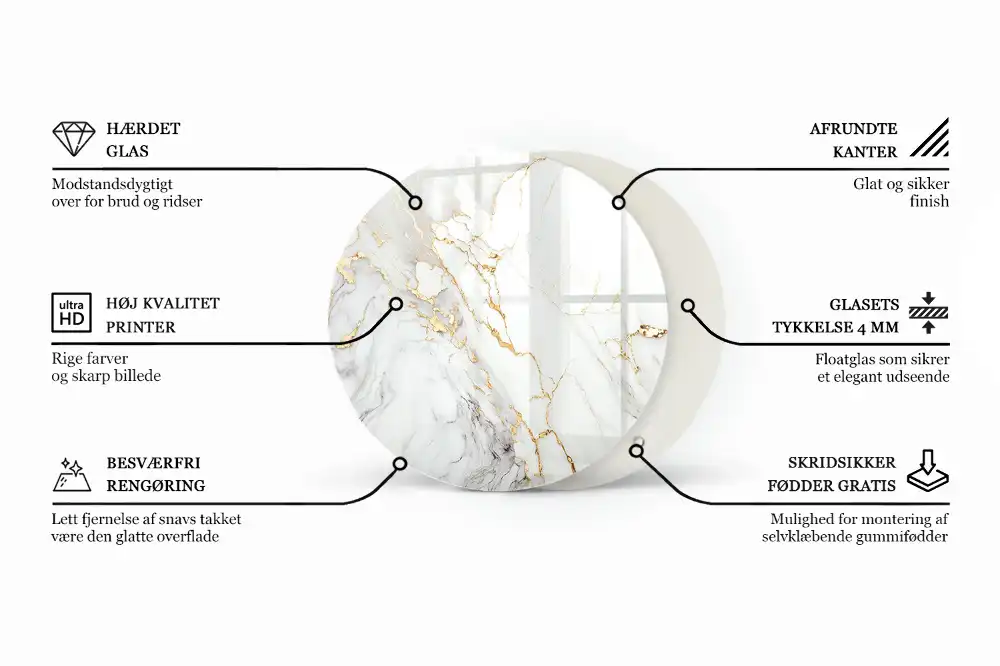 Kerek asztallap repedt beton mintával