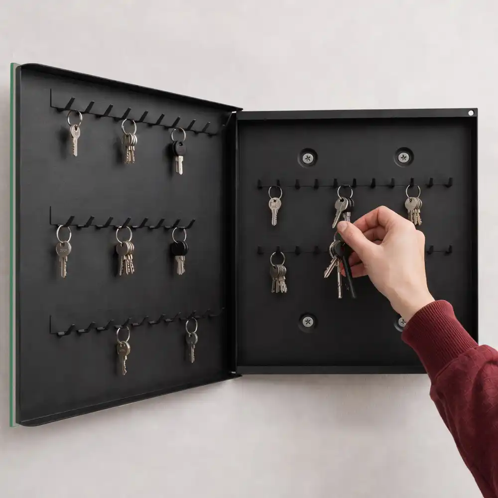 Kulcsszekrény színes táj mintával
