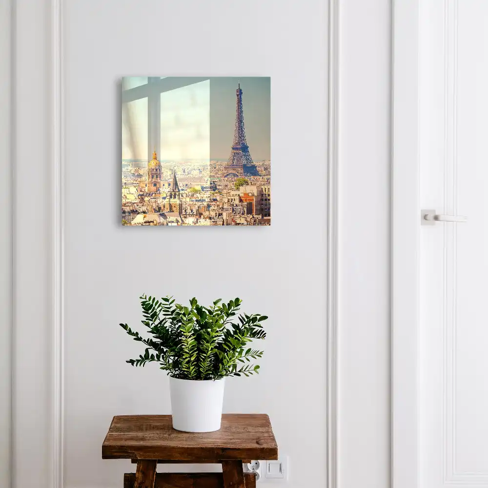 Fali kulcstartó szekrény Eiffel-torony panorámás díszítéssel