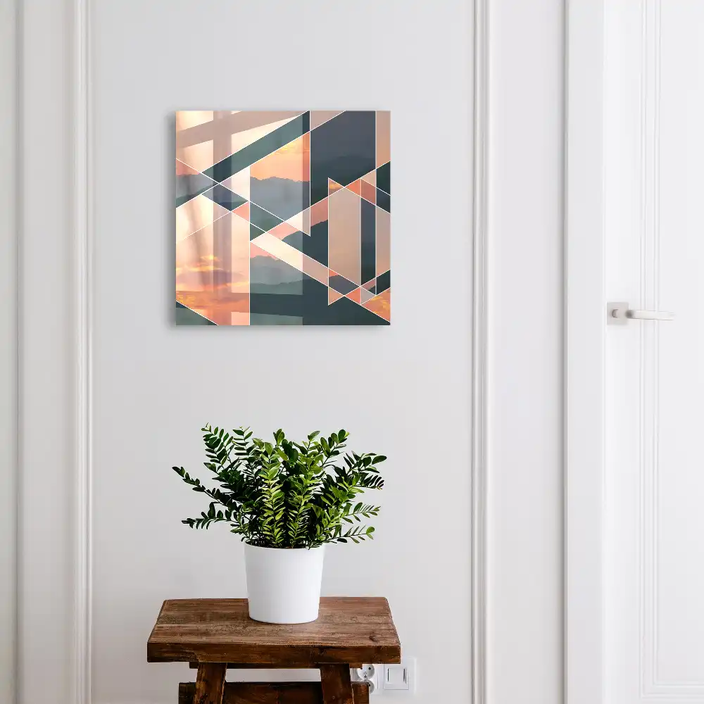Geometriai mintás hegyvidéki tájkép fali kulcstartó szekrény