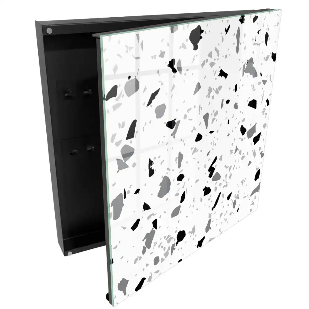 Modern terrazzo mintás monokróm kulcstartó szekrény