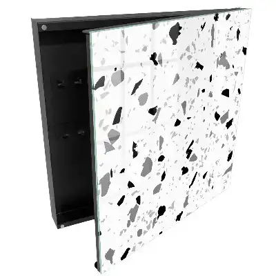 Modern terrazzo mintás monokróm kulcstartó szekrény