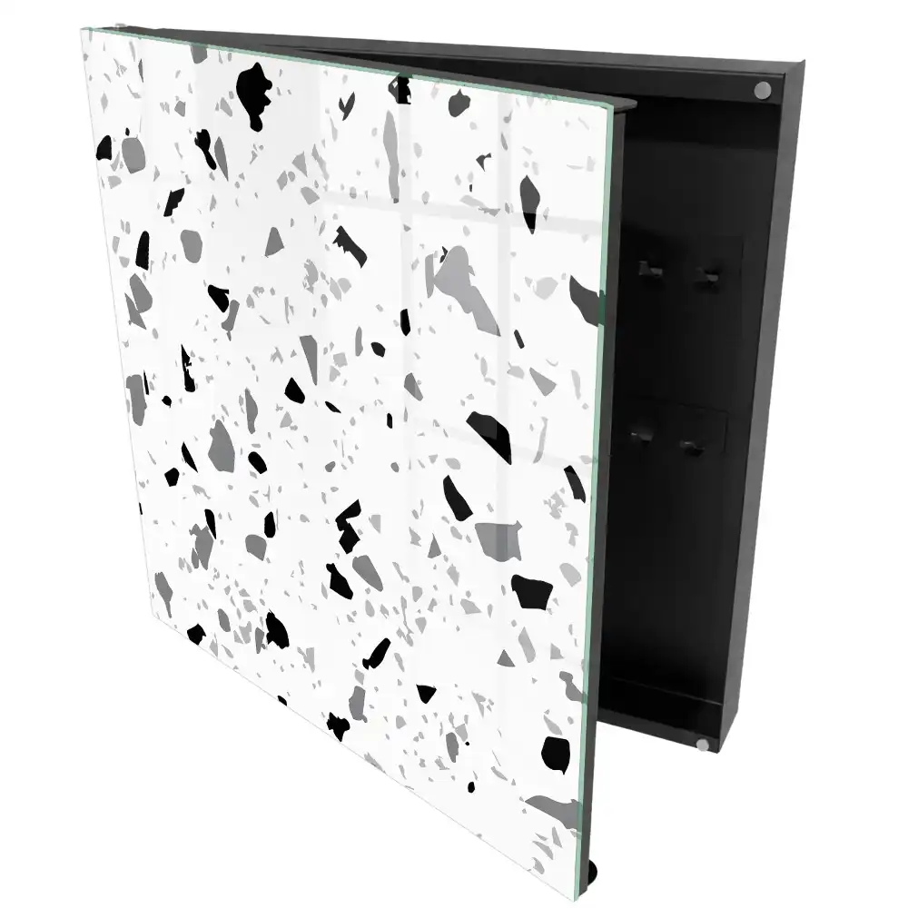 Modern terrazzo mintás monokróm kulcstartó szekrény