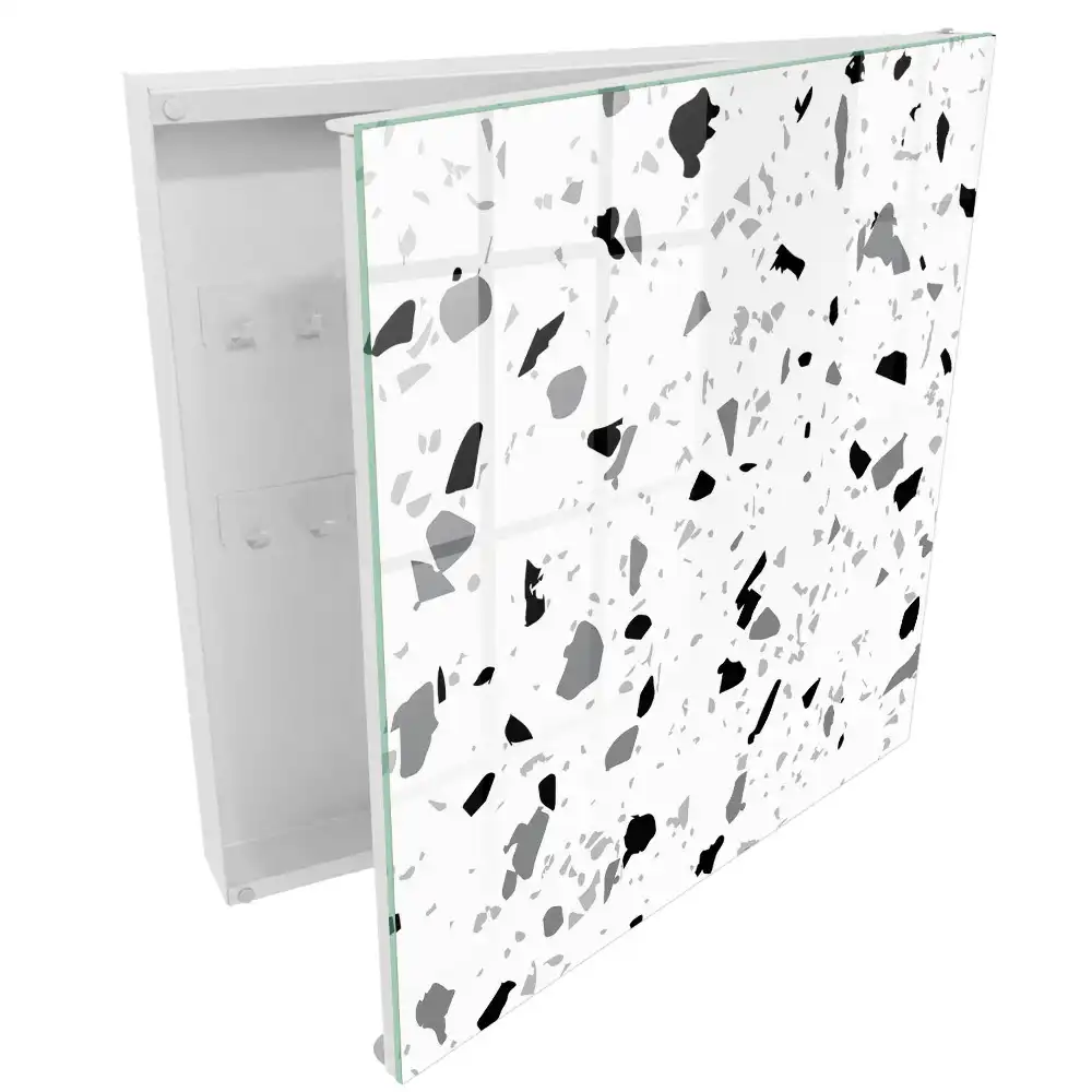 Modern terrazzo mintás monokróm kulcstartó szekrény