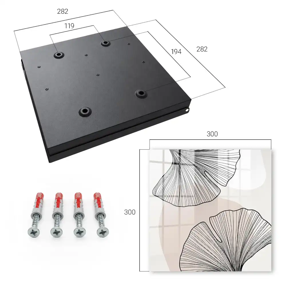 Fali kulcstartó szekrény fekete körvonalas mintával krémszínű alapon