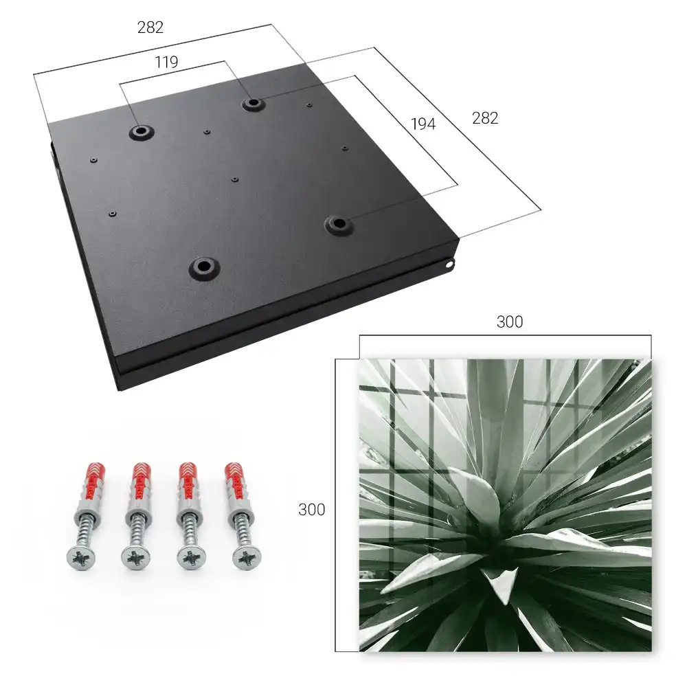 Agave mintás geometriai kompozíciójú fali kulcstartó szekrény