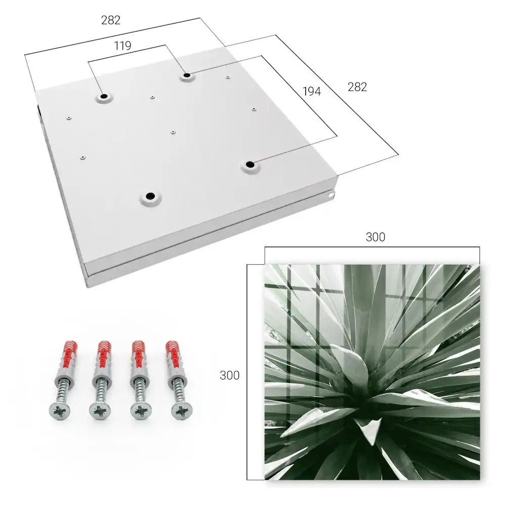 Agave mintás geometriai kompozíciójú fali kulcstartó szekrény