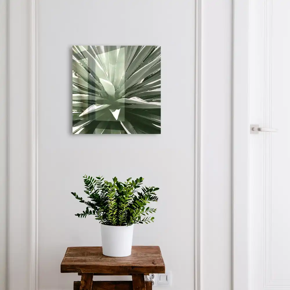 Agave mintás geometriai kompozíciójú fali kulcstartó szekrény