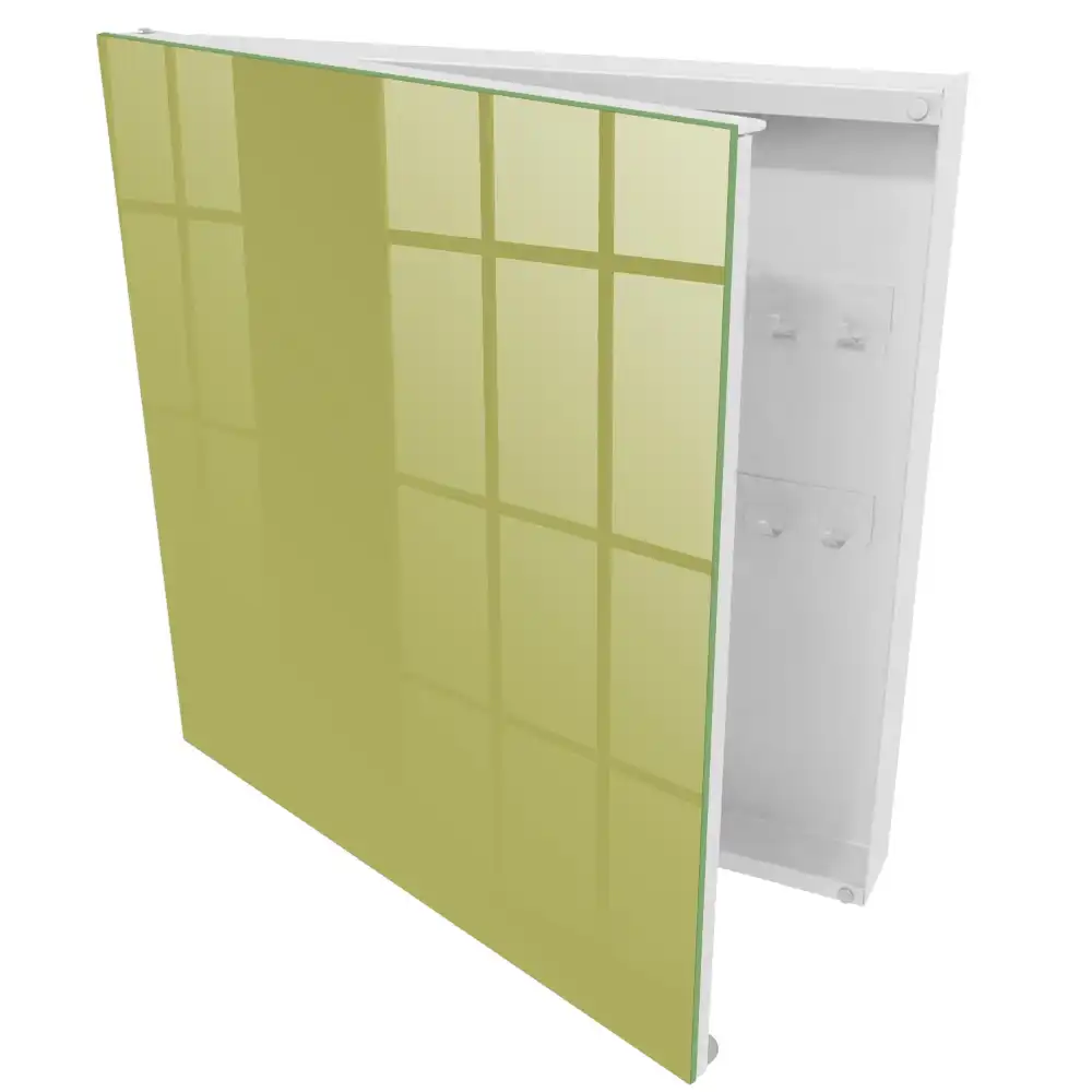 Minimalista egyszínű zöld vintage kulcsszekrény