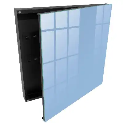 Minimalista stílusú, egyszínű kék kulcsszekrény