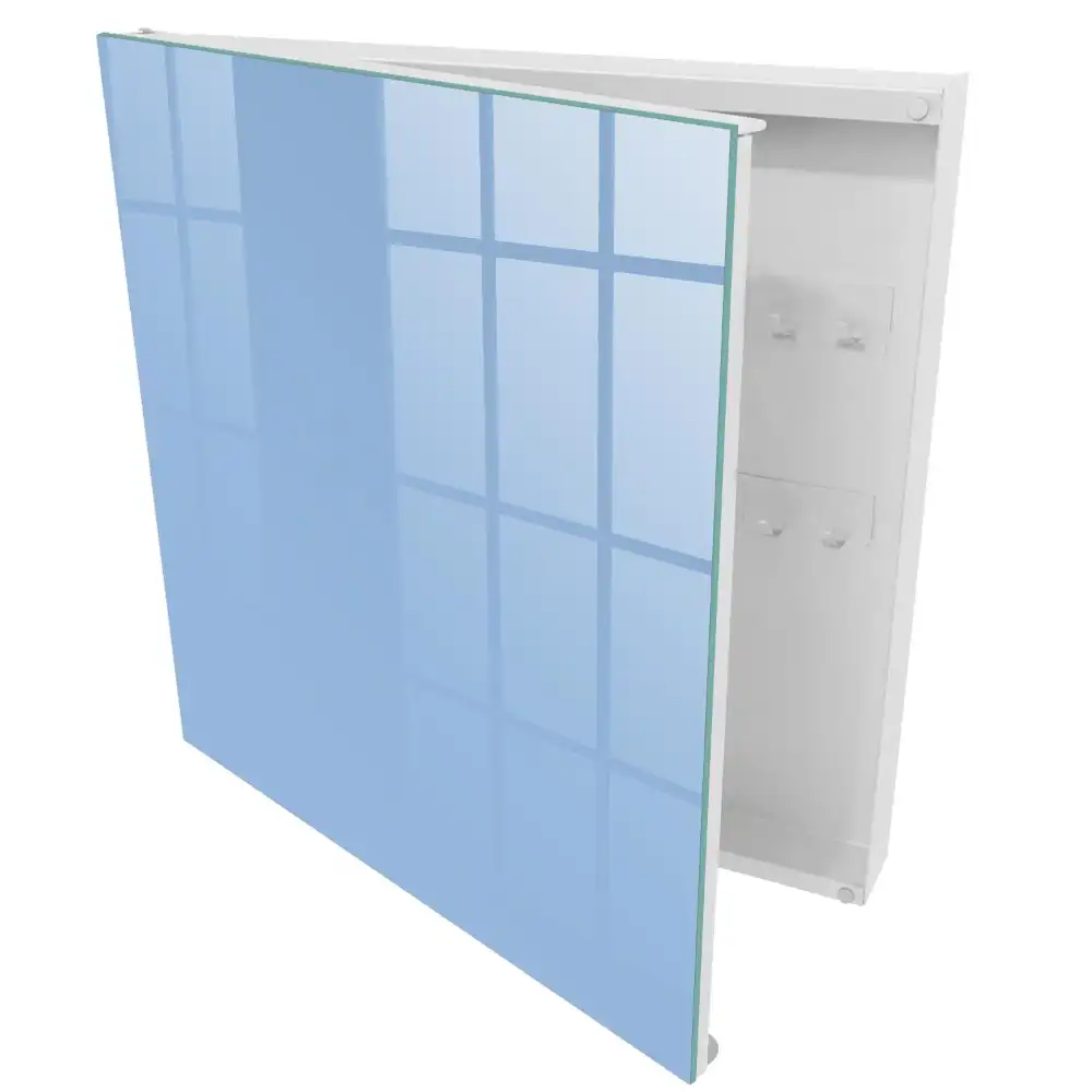Minimalista stílusú, egyszínű kék kulcsszekrény