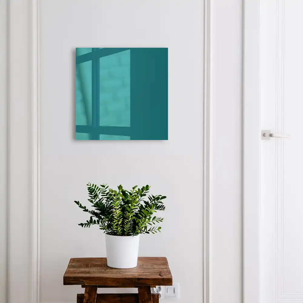 Geometrikus mintás fali kulcstartó szekrény modern türkiz színben