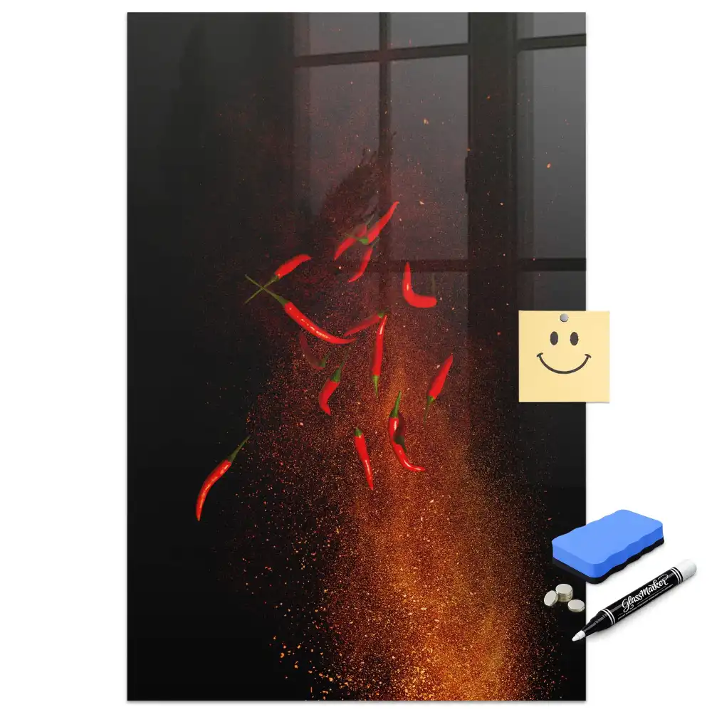 Törölhető tábla erős paprika mintával