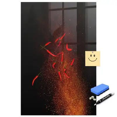 Törölhető tábla erős paprika mintával