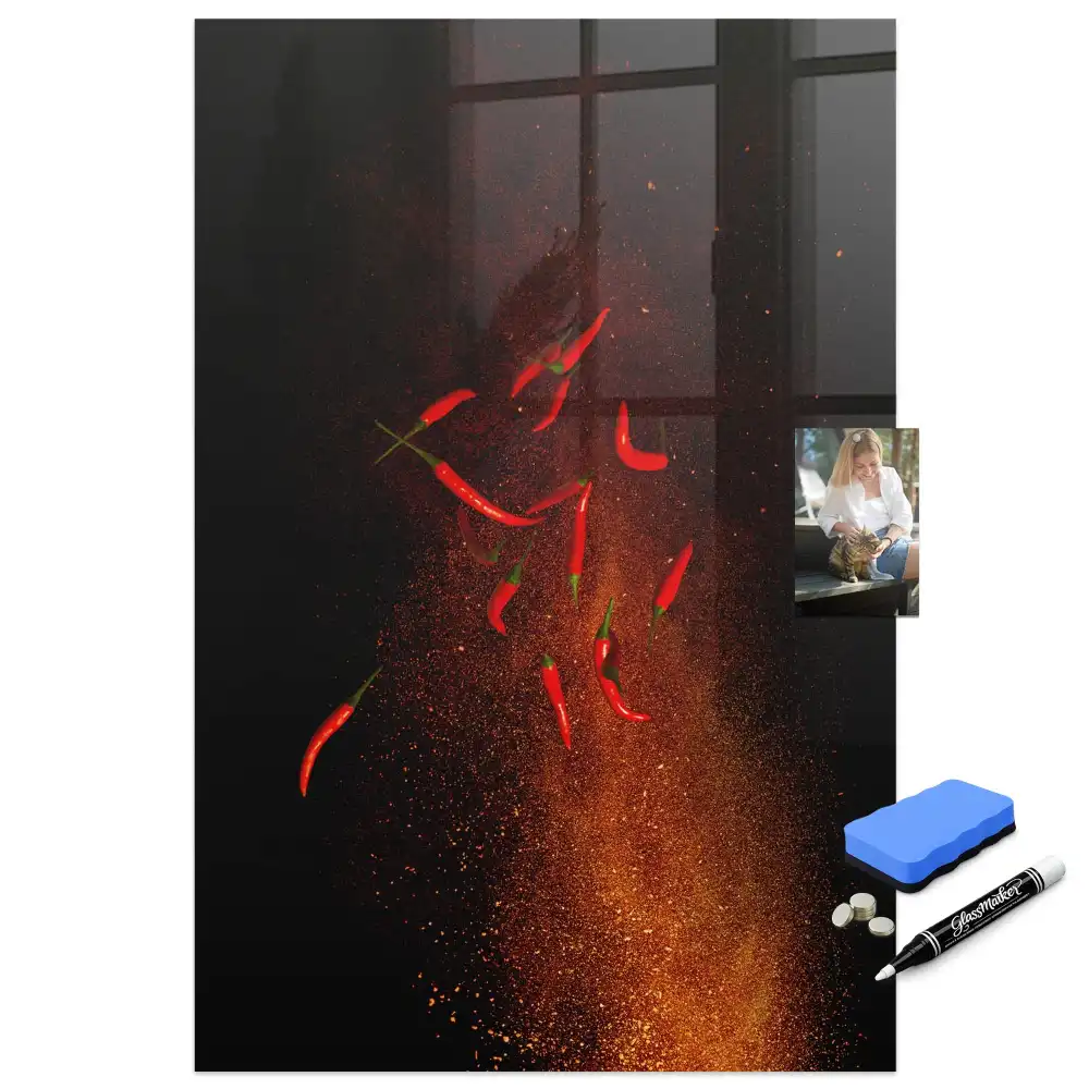 Törölhető tábla erős paprika mintával