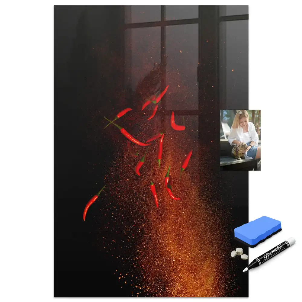 Törölhető tábla erős paprika mintával