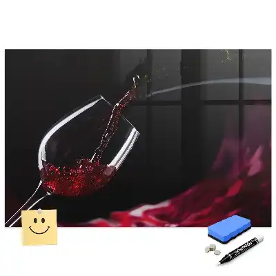 Írható mágneses tábla Egy pohár bor mintával