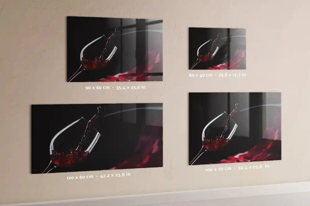 Írható mágneses tábla Egy pohár bor mintával
