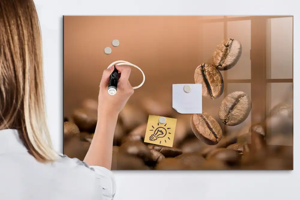 Írható mágneses tábla pörkölt koffein mintával