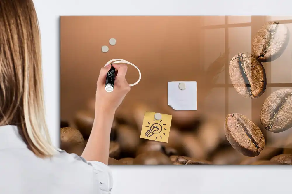 Írható mágneses tábla pörkölt koffein mintával