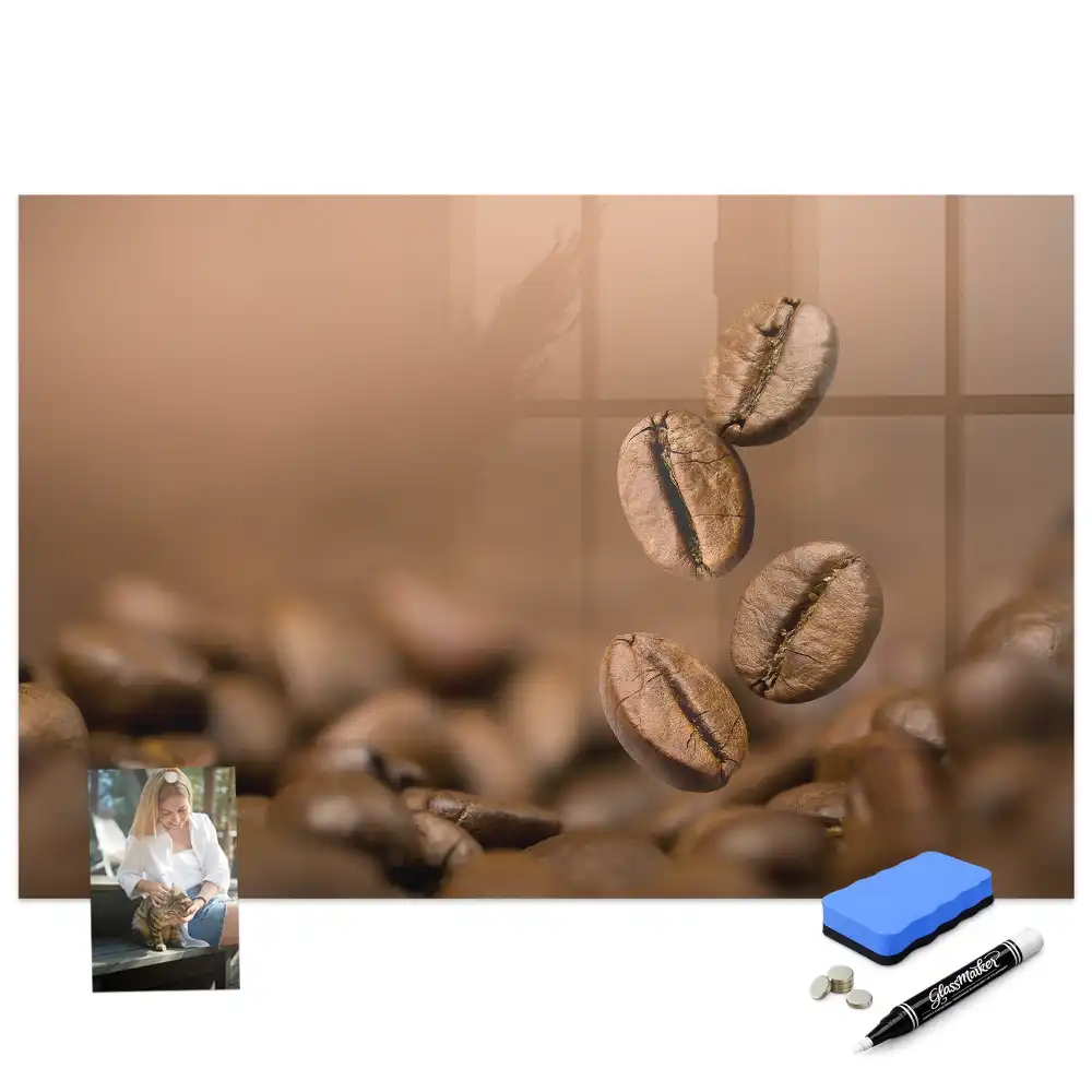 Írható mágneses tábla pörkölt koffein mintával