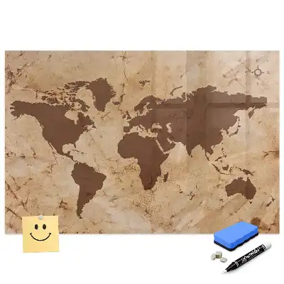 Írható mágneses világtérkép tábla