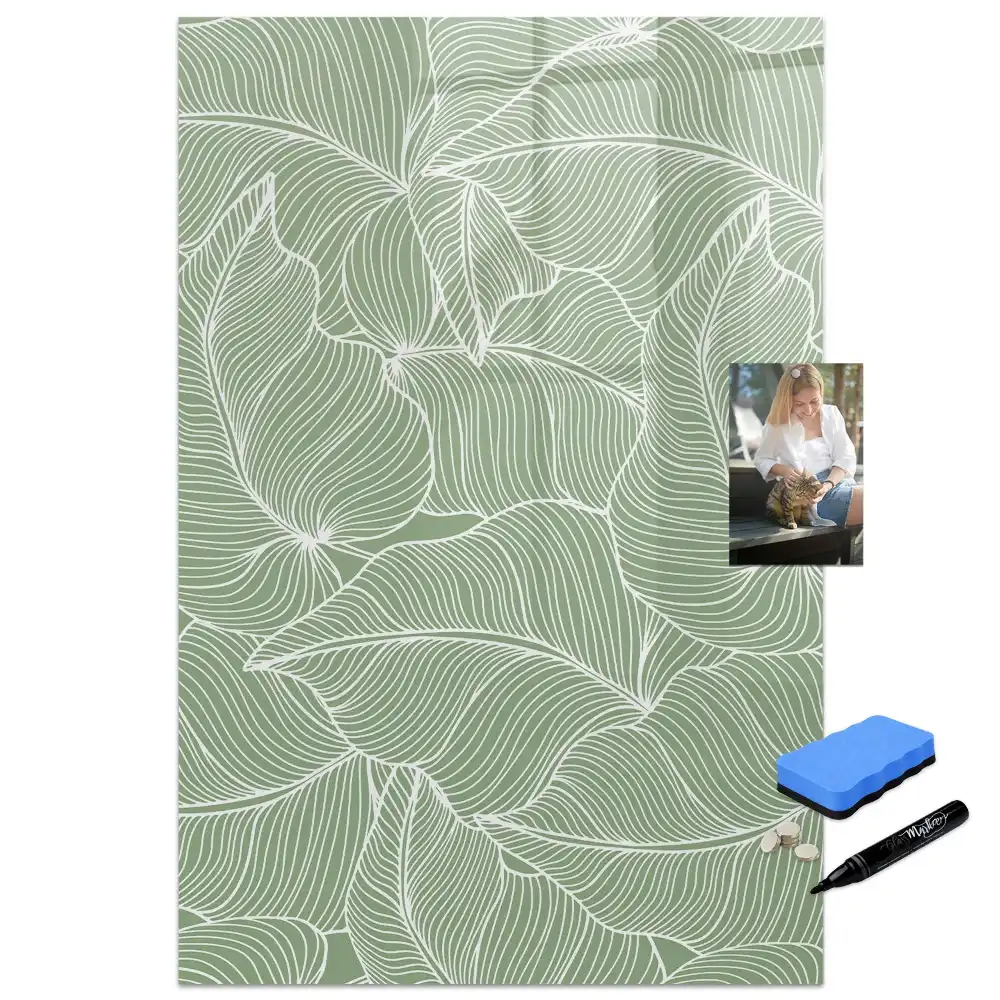 Mágneses tábla filctollal, nagy leveles mintával