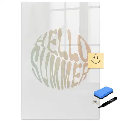 Mágneses tábla Hello Summer felirattal és filctollal