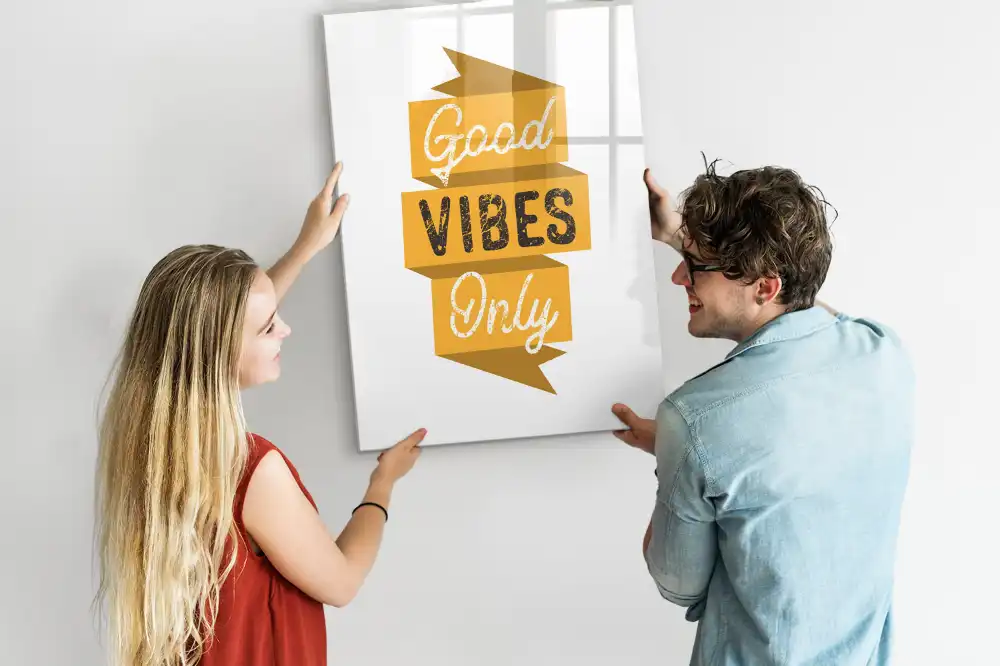 Mágneses tábla motivációs idézettel és filctollal
