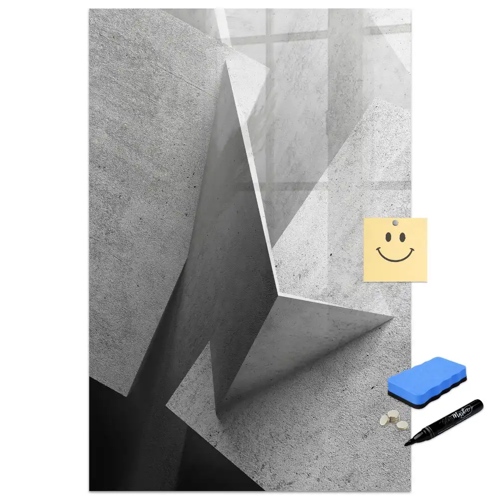 Mágneses tábla modern geometriai mintával és filctollal