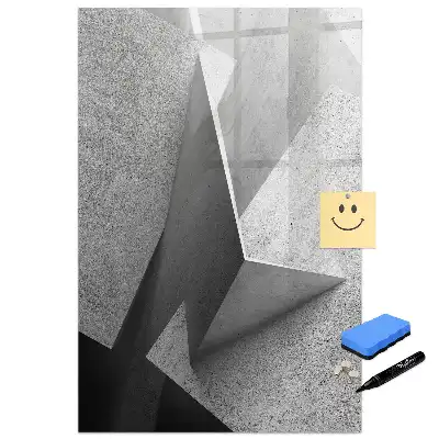 Mágneses tábla modern geometriai mintával és filctollal