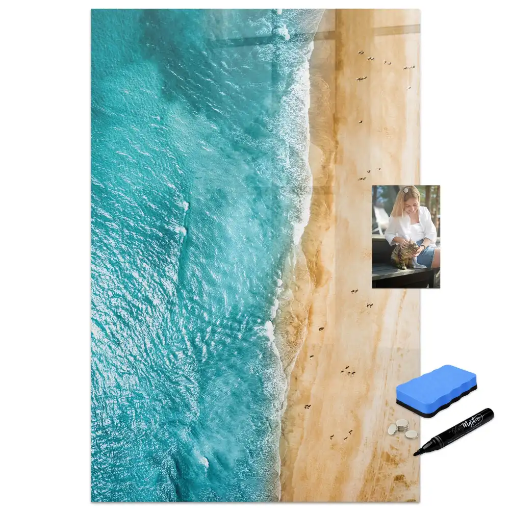 Mágneses tábla filctollal tengerparti strand mintával