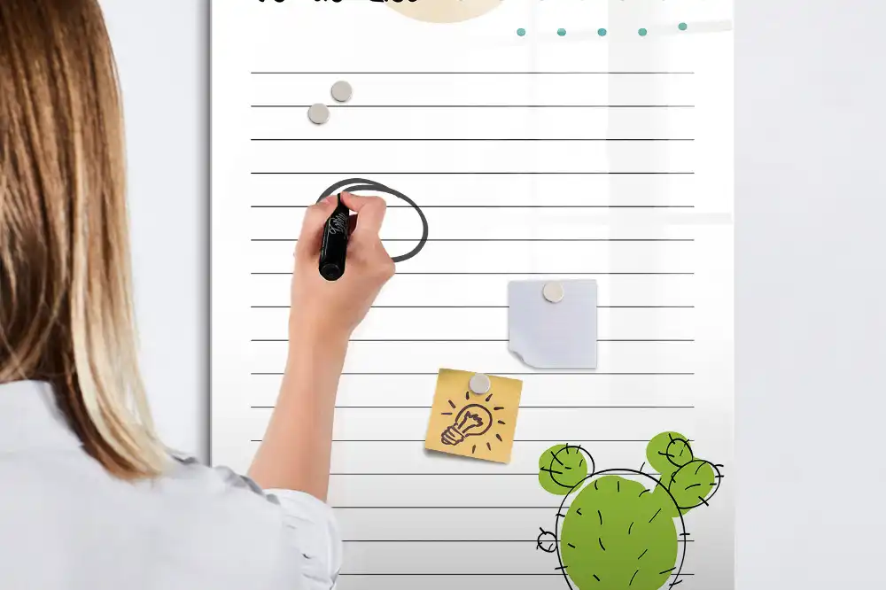 Írható mágneses teendőlista tábla