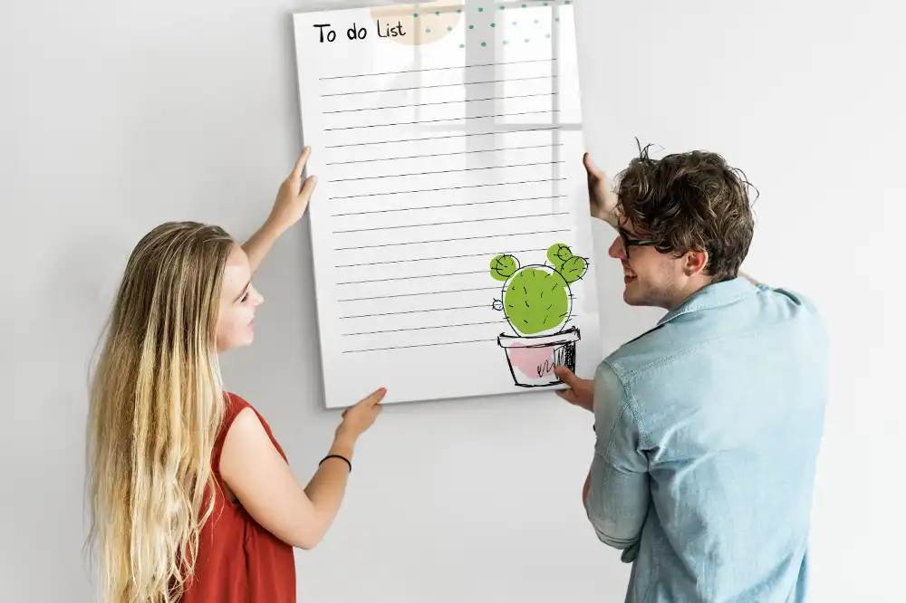 Írható mágneses teendőlista tábla