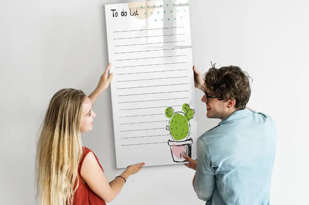 Írható mágneses teendőlista tábla