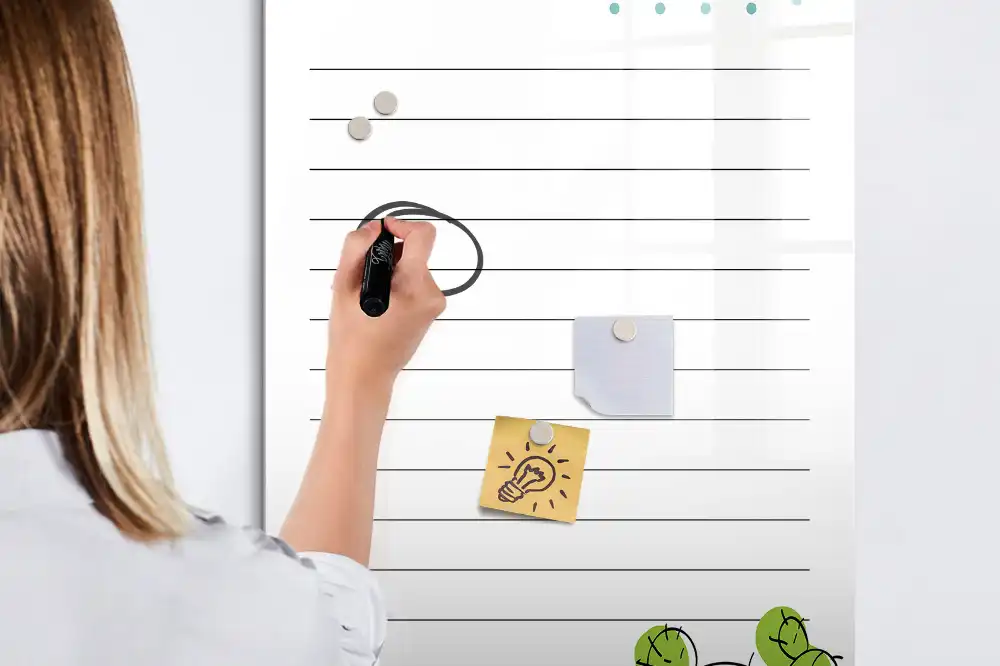 Írható mágneses teendőlista tábla